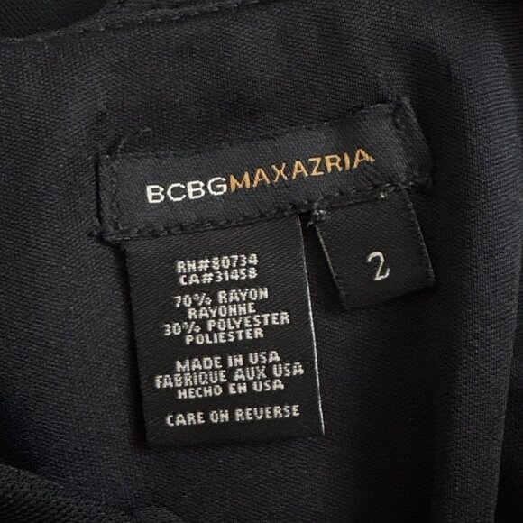 BCBG MaxAzria Faux Leather Keyhole Halter Cocktail Evening Dress Black Size 2 - Picture 8 of 9
